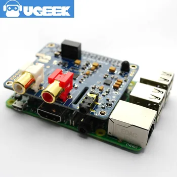 Aoide UGEEK DAC II Hifi Sound Card|ES9018K2M|384kHz/32-bit|High-Resolutio|DSD|sprijin Pentru Raspberry Pi 3B/2B/3B+/3A+/4B|DACii
